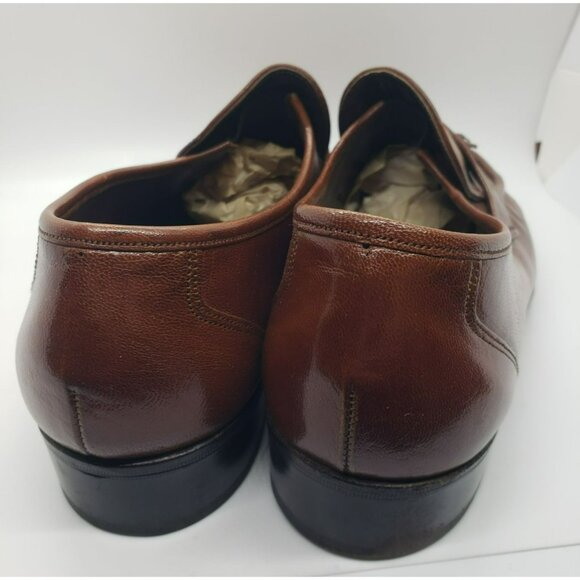 Vintage Florsheim Nevada Slip-On Dress Shoes, Gold Tassel Moccasin, Mens 9.5 D main image 12